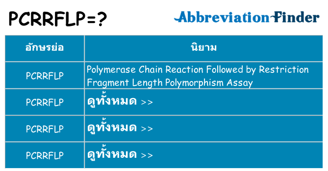 อะไรไม่ pcrrflp ถึง