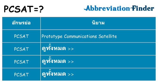 อะไรไม่ pcsat ถึง