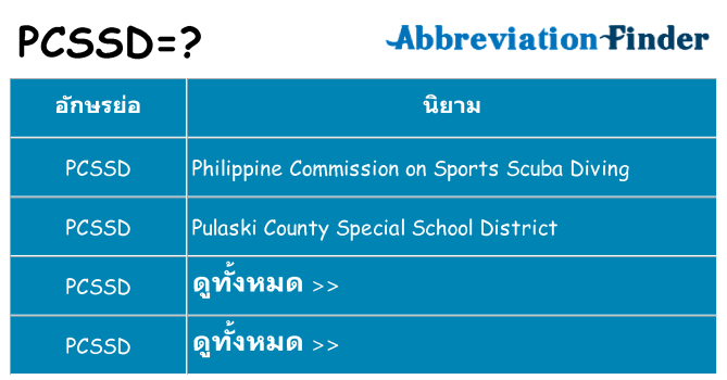 อะไรไม่ pcssd ถึง