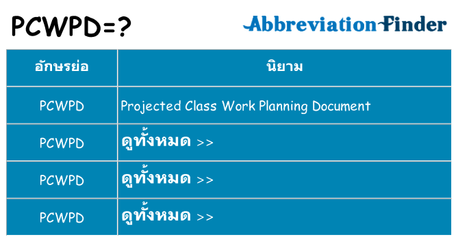 อะไรไม่ pcwpd ถึง