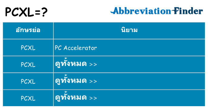 อะไรไม่ pcxl ถึง