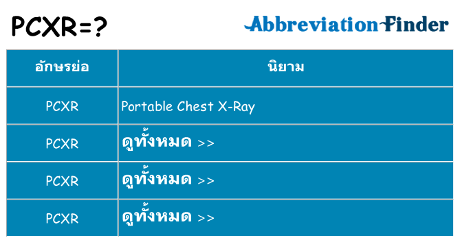 อะไรไม่ pcxr ถึง