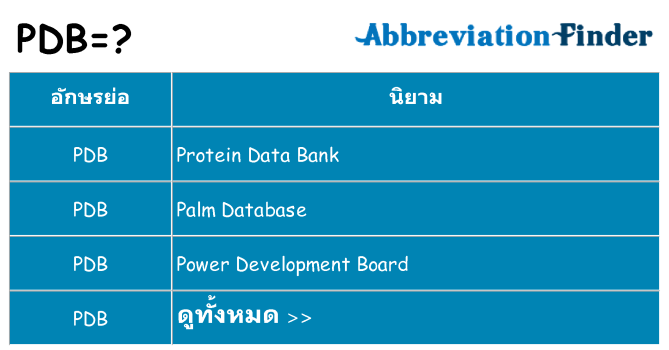 อะไรไม่ pdb ถึง