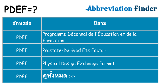 อะไรไม่ pdef ถึง
