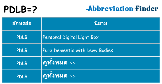 อะไรไม่ pdlb ถึง