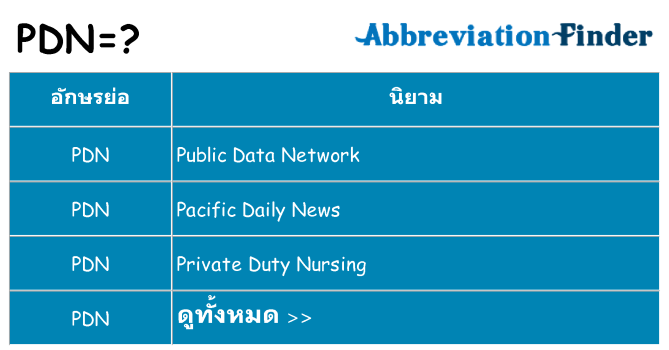 อะไรไม่ pdn ถึง