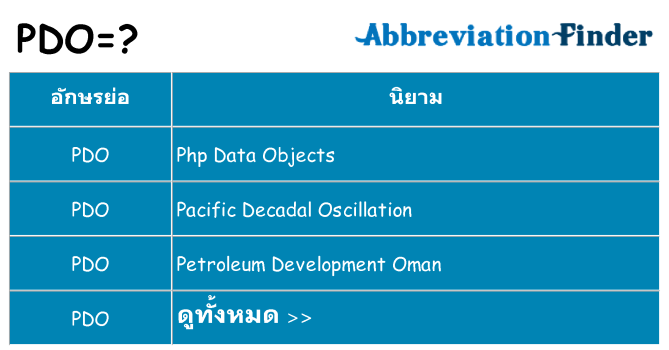 อะไรไม่ pdo ถึง