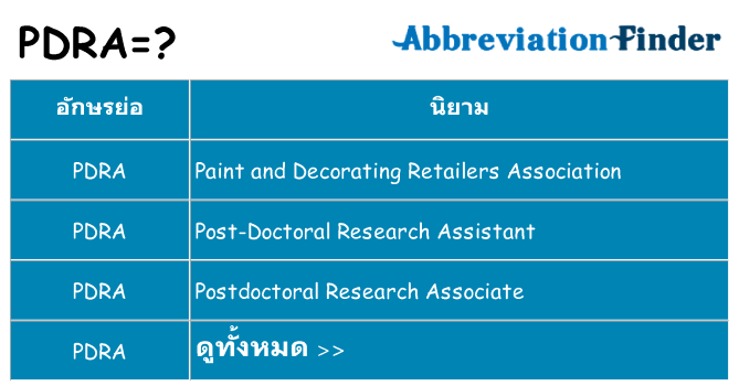 อะไรไม่ pdra ถึง