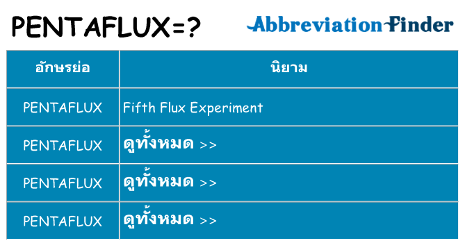 อะไรไม่ pentaflux ถึง