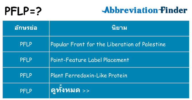อะไรไม่ pflp ถึง