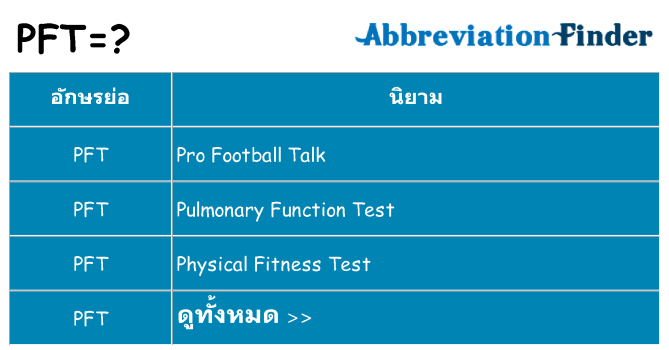 อะไรไม่ pft ถึง
