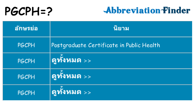 อะไรไม่ pgcph ถึง