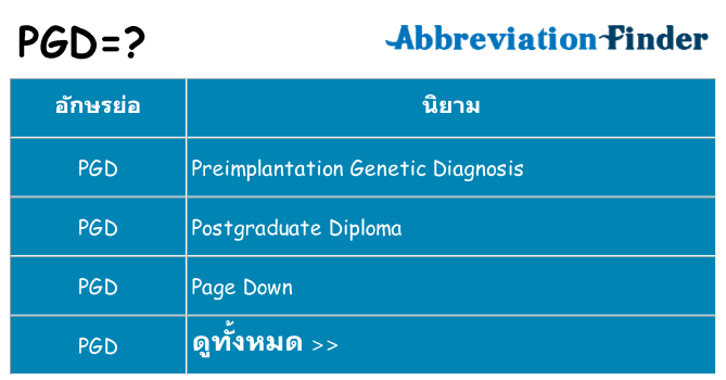 อะไรไม่ pgd ถึง