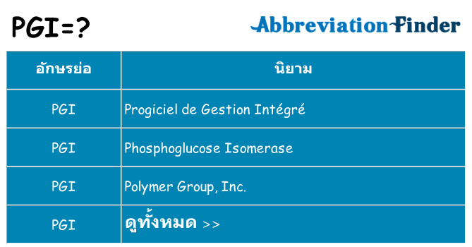อะไรไม่ pgi ถึง