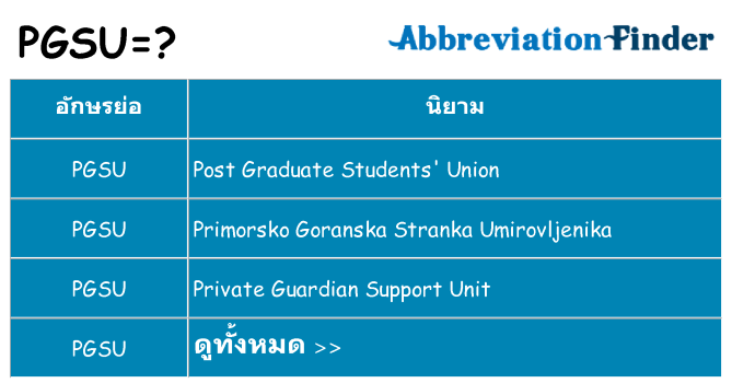 อะไรไม่ pgsu ถึง