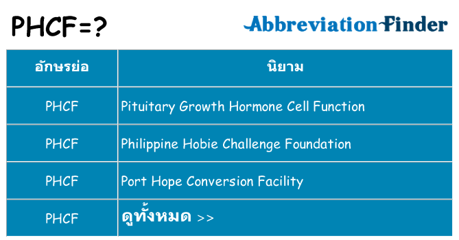 อะไรไม่ phcf ถึง