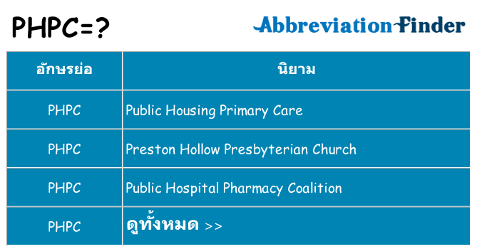 อะไรไม่ phpc ถึง