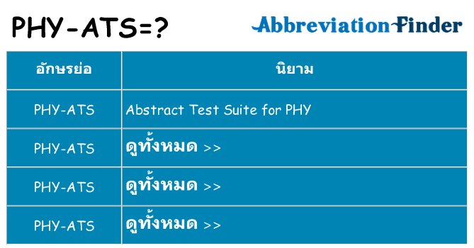 อะไรไม่ phy-ats ถึง