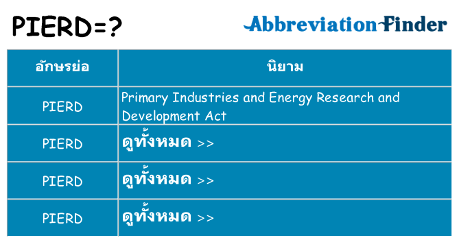 อะไรไม่ pierd ถึง