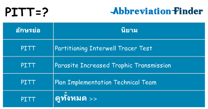 อะไรไม่ pitt ถึง