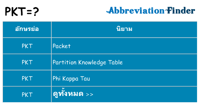 อะไรไม่ pkt ถึง
