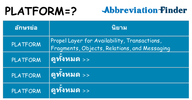 อะไรไม่ platform ถึง