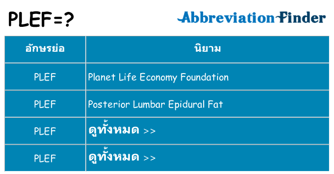 อะไรไม่ plef ถึง