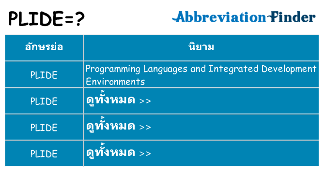 อะไรไม่ plide ถึง