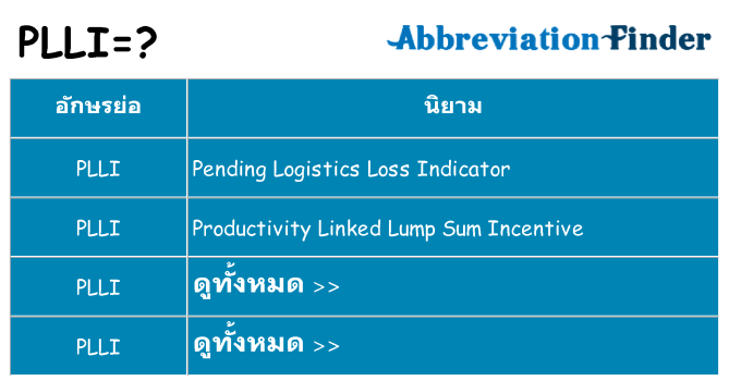 อะไรไม่ plli ถึง