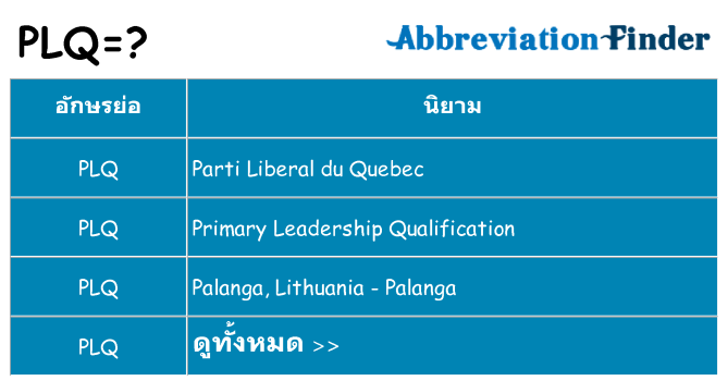 อะไรไม่ plq ถึง