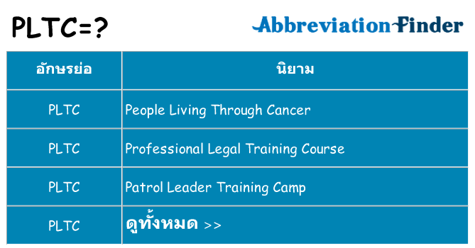 อะไรไม่ pltc ถึง