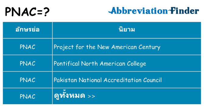 อะไรไม่ pnac ถึง