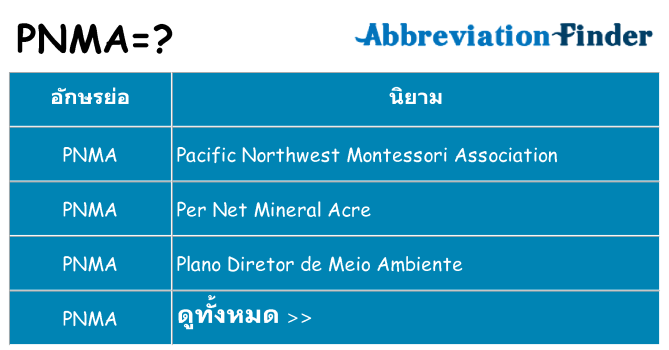 อะไรไม่ pnma ถึง