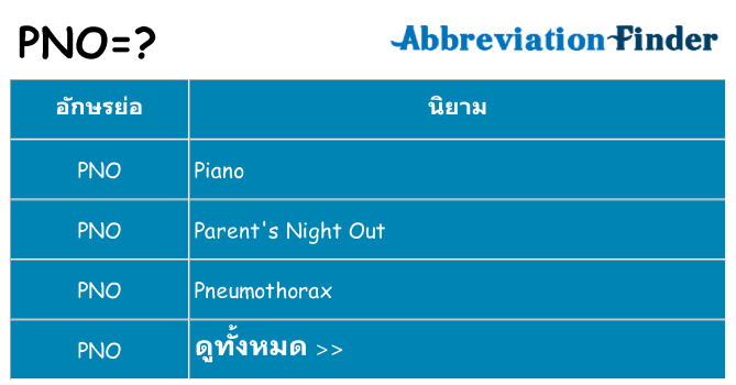 อะไรไม่ pno ถึง