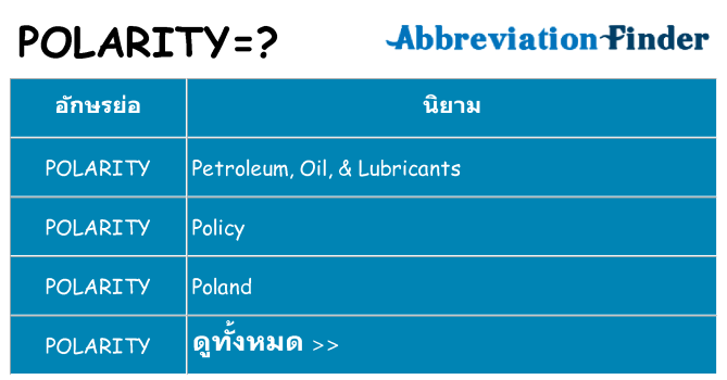 อะไรไม่ polarity ถึง