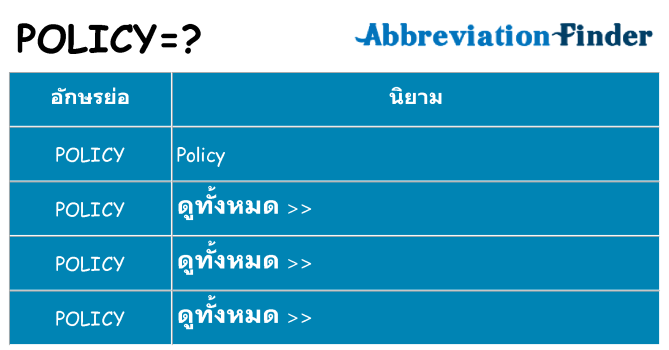 อะไรไม่ policy ถึง