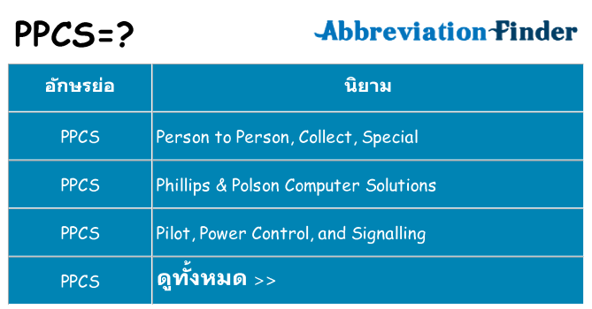 อะไรไม่ ppcs ถึง