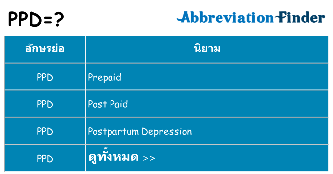 อะไรไม่ ppd ถึง