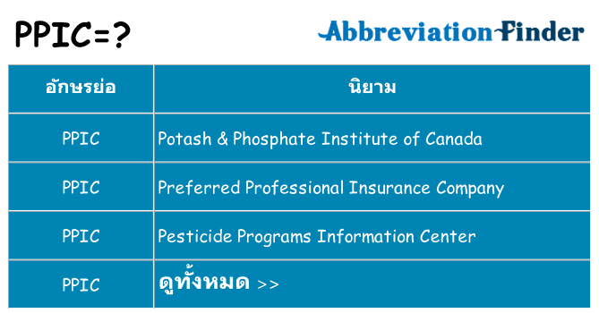 อะไรไม่ ppic ถึง