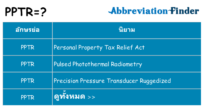 อะไรไม่ pptr ถึง