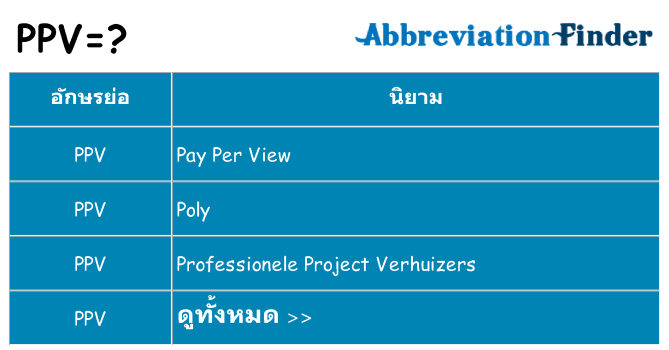 อะไรไม่ ppv ถึง