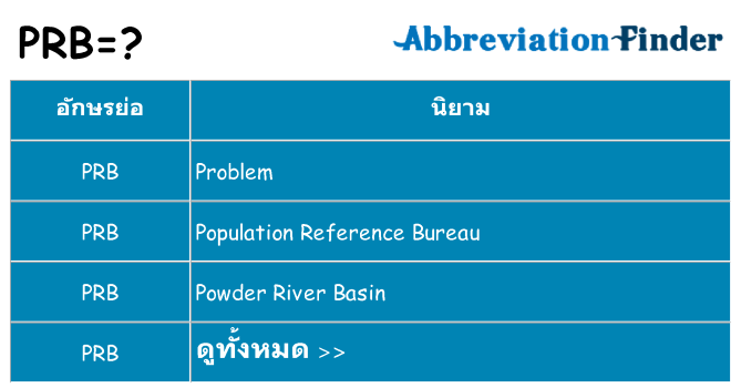 อะไรไม่ prb ถึง