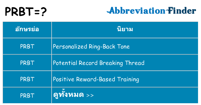 อะไรไม่ prbt ถึง