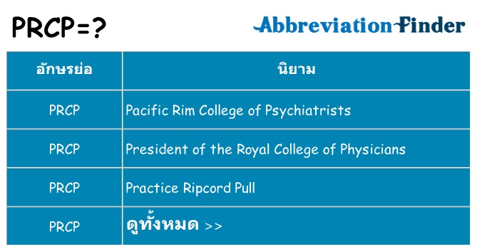 อะไรไม่ prcp ถึง