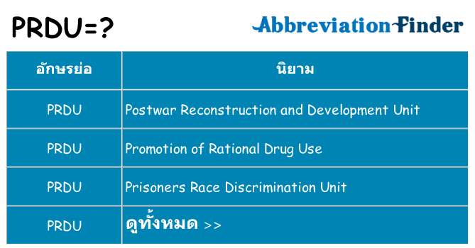 อะไรไม่ prdu ถึง