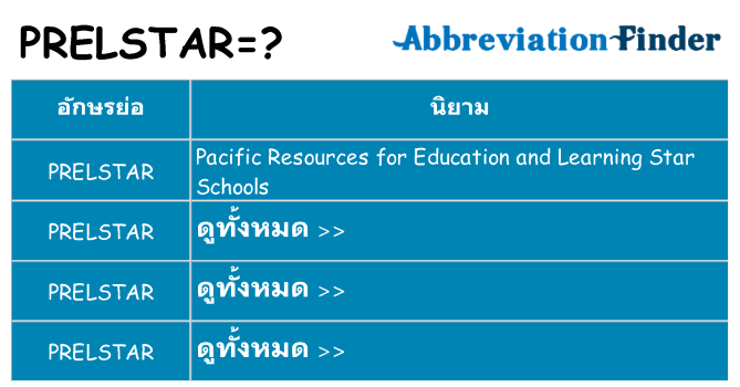 อะไรไม่ prelstar ถึง