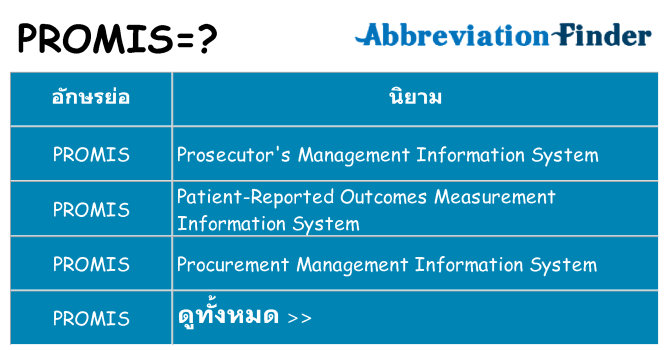 อะไรไม่ promis ถึง