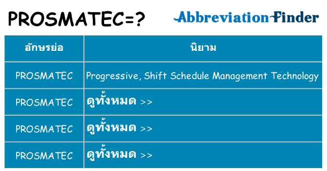 อะไรไม่ prosmatec ถึง