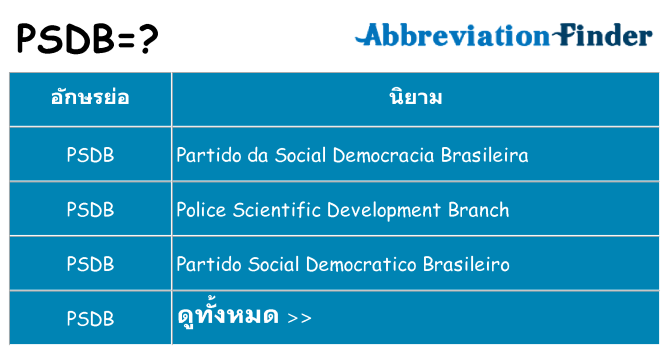 อะไรไม่ psdb ถึง