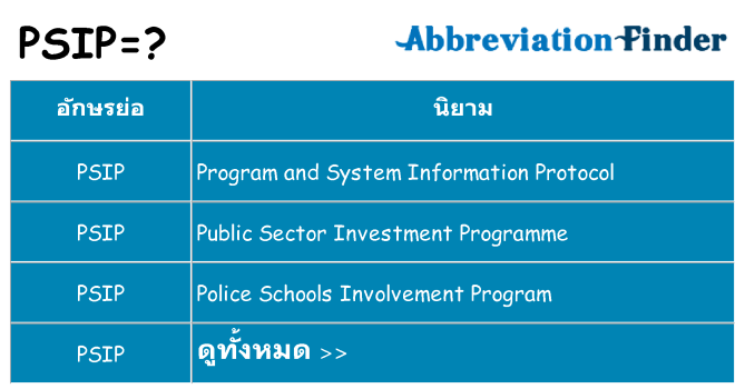 อะไรไม่ psip ถึง
